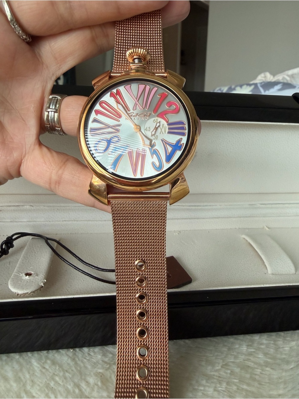 GaGa Milano Slim 46mm Rose Gold Silver Multicolor Watch
